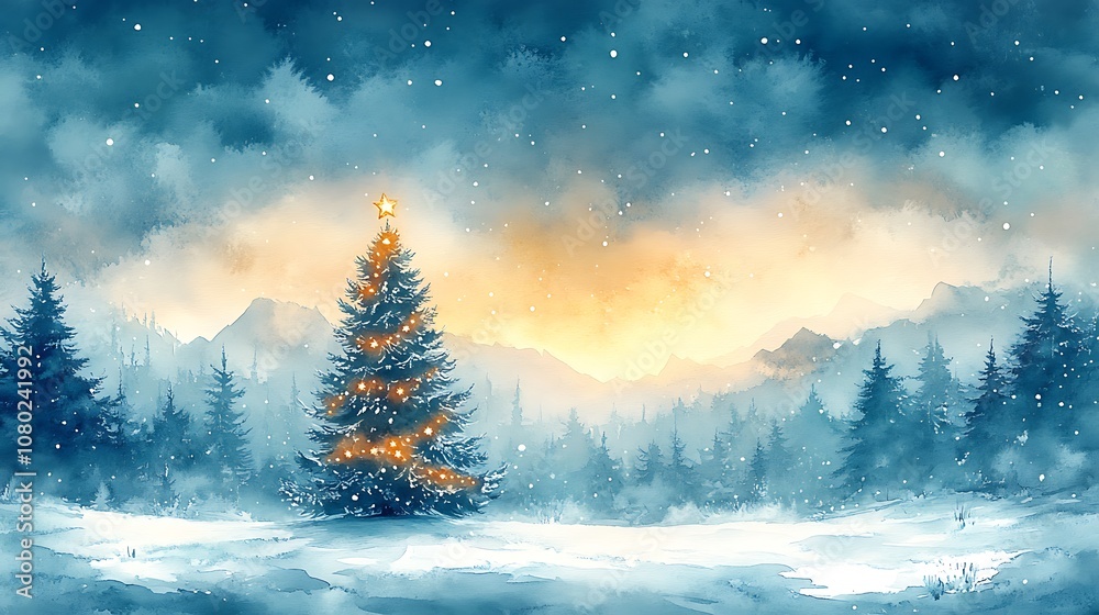 Serene Snowy Landscape with a Lone Tree
Serene Snowy Landscape with a Lone Tree