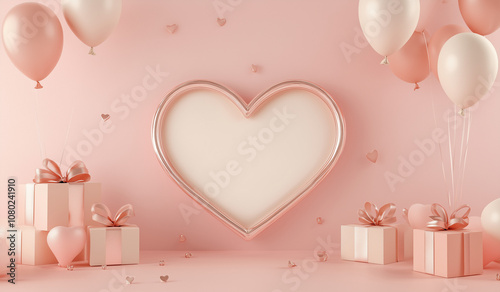 3D Valentine's Day wallpaper rendering
