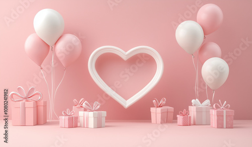 3D Valentine's Day wallpaper rendering