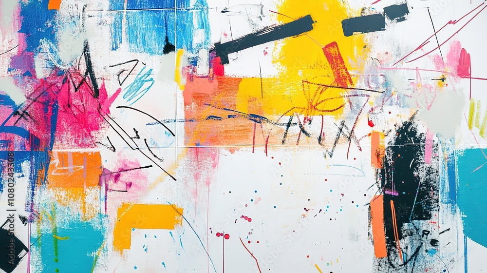 Fototapeta premium Wallpaper with dry-erase markers, ideal for brainstorming spaces