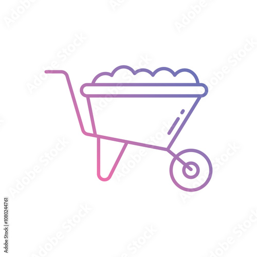 Wheelbarrow vector icon stock illustration