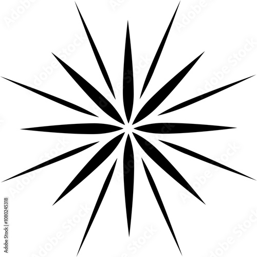 Abstract black and white star icon