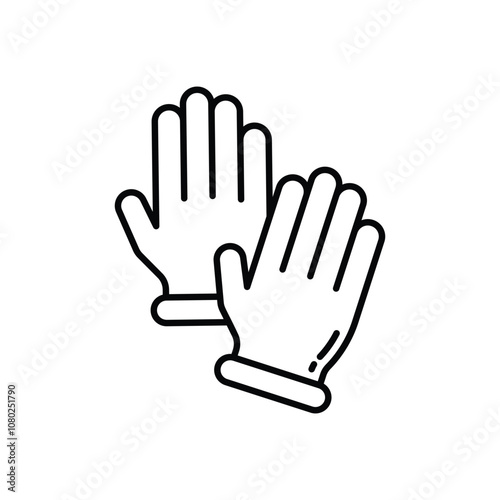 Gardening Gloves vector icon stock illustration