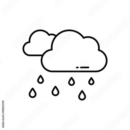 Rain  vector icon stock illustration