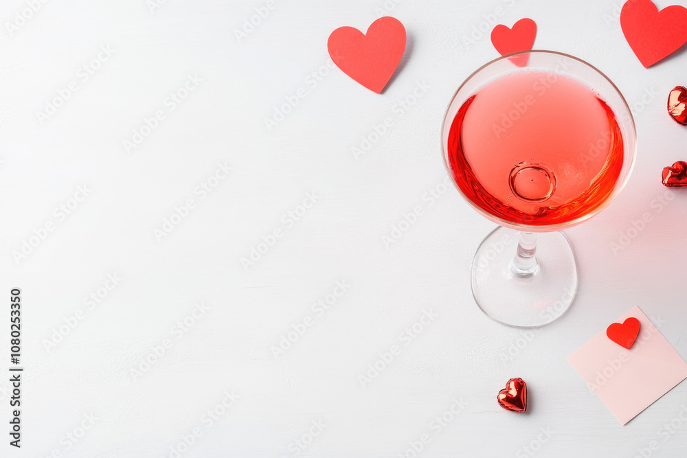 valentines day drink with blank card for mockup design. ai generated valentines day drink with blank card for mockup design. ai generated