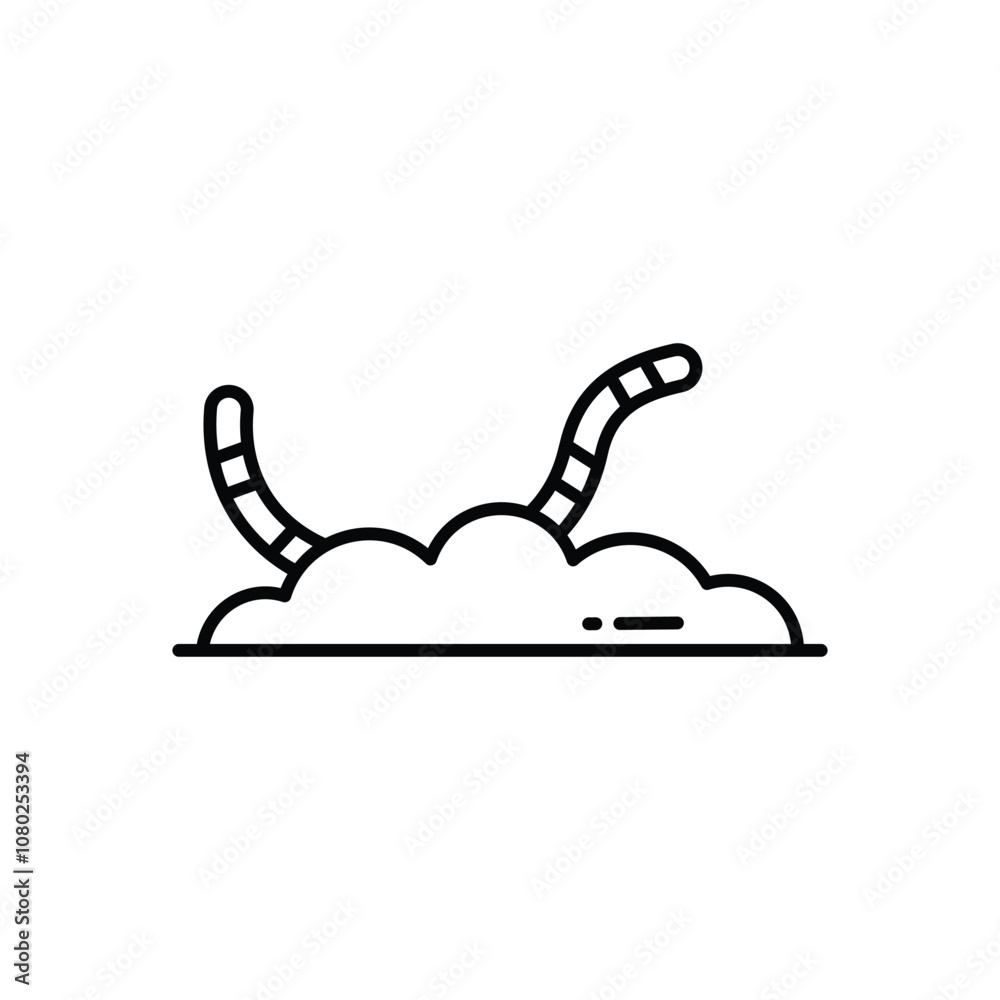 Worm  vector icon stock illustration