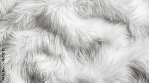 Soft white fur texture, featuring wavy patterns and a plush, inviting appearance.