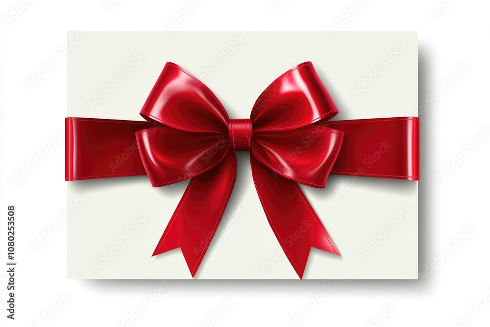 A single red bow tied against a clean white background A single red bow tied against a clean white background