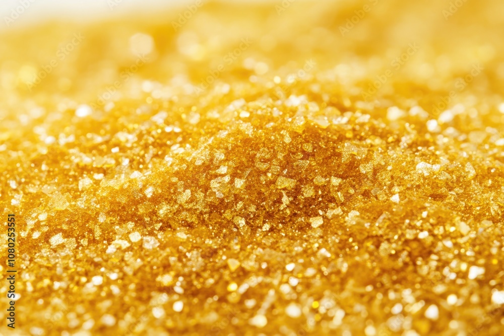 A close-up shot of a pile of gold glitter, perfect for adding some sparkle to your design A close-up shot of a pile of gold glitter, perfect for adding some sparkle to your design