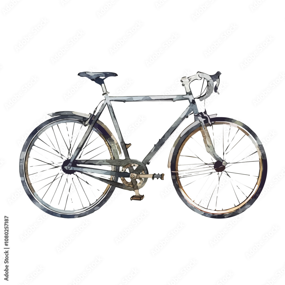 A watercolor drawing of Bicycle, isolated on a white background. Bicycle vector. A watercolor drawing of Bicycle, isolated on a white background. Bicycle vector.