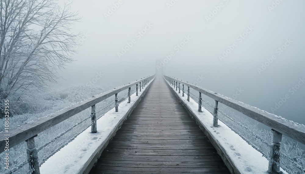 Stare juchy poland with snowy wooden bridge in a winter day 309 Stare juchy poland with snowy wooden bridge in a winter day 309