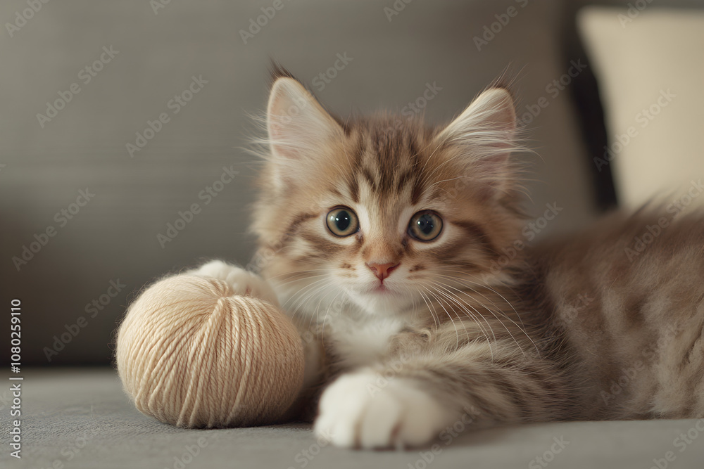 A fluffy kitten playing with a ball of yarn in a cozy living room, showcasing the charm of indoor pets. A kitten enjoying playtime indoors.
A fluffy kitten playing with a ball of yarn in a cozy living room, showcasing the charm of indoor pets. A kitten enjoying playtime indoors.
