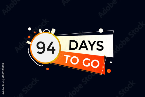 94 days to go, icon, stile, timer, countdown, clock, time,  background, template, 94 days to go, countdown, sticker, left banner, business, sale, label button
