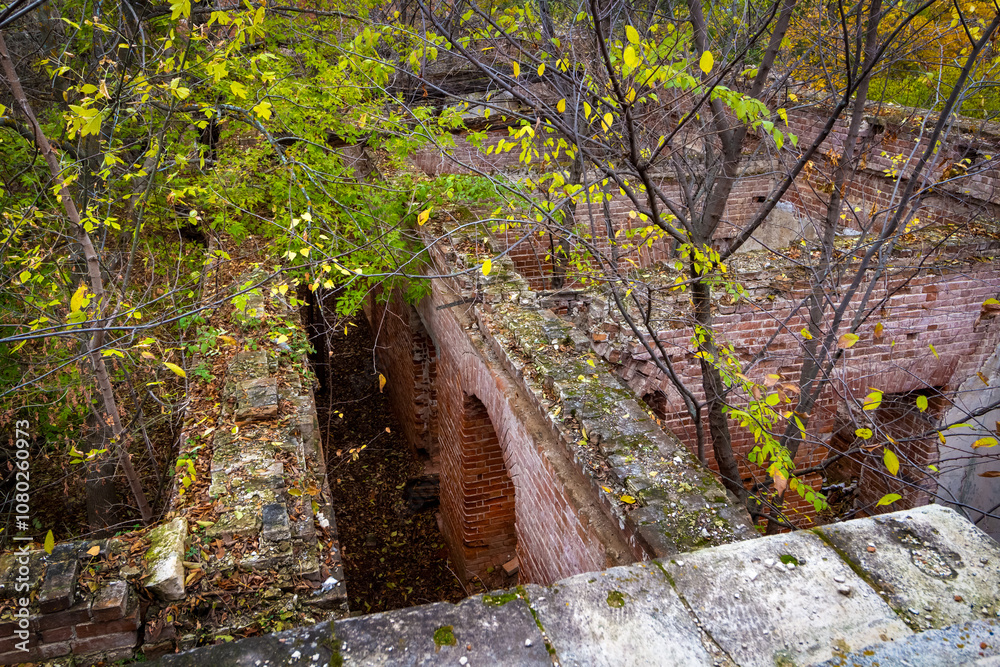 Ruins of an old abandoned building. A manor house of the early 19th century. Ruins of an old abandoned building. A manor house of the early 19th century.