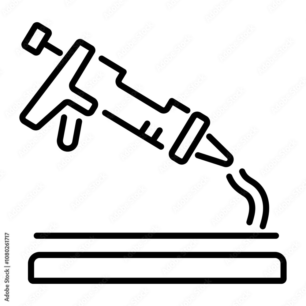 A linear icon of a replacing sealant A linear icon of a replacing sealant