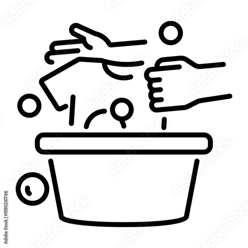 A linear icon of laundry cloth