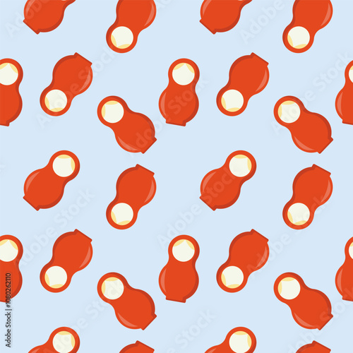 Seamless pattern with Russian nesting doll. Flat vector illustration.