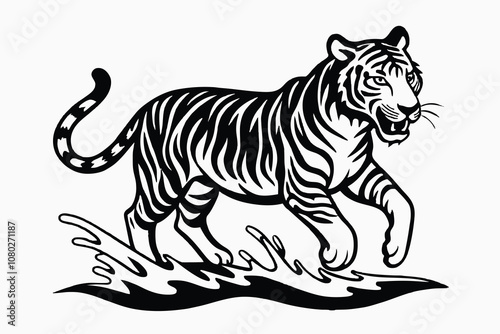 Black and white tiger E.eps