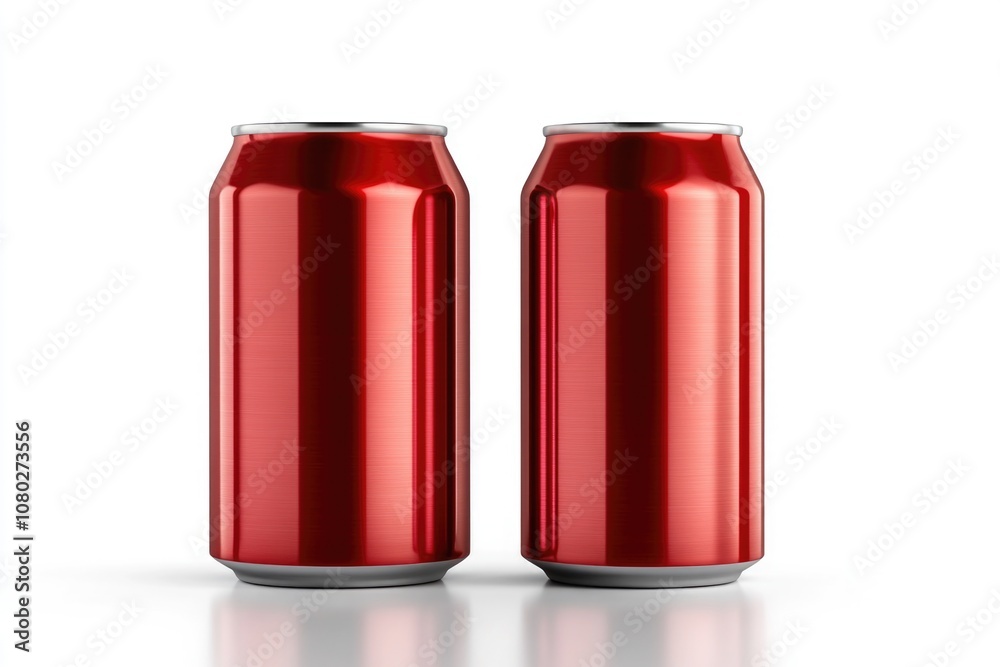 Two empty cans of soda placed on a white surface Two empty cans of soda placed on a white surface