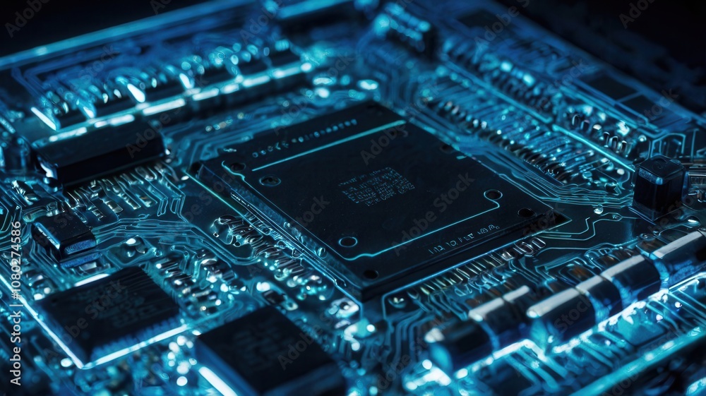 Glowing Circuit Board. Glowing Circuit Board.