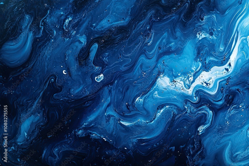 Beautiful abstract background of blue water with waves and splashes Beautiful abstract background of blue water with waves and splashes