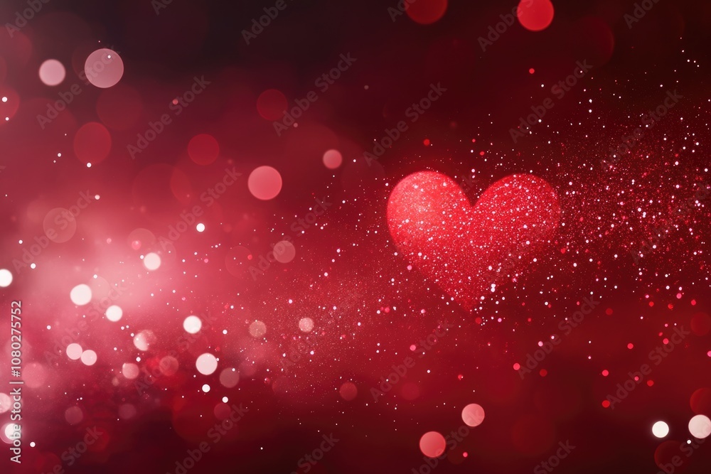 Romantic Bright Heart-Shaped Bokeh. ai generated Romantic Bright Heart-Shaped Bokeh. ai generated