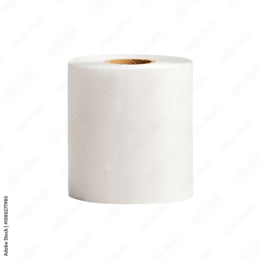 Discover the Simple Elegance of a White Paper Roll: A Household Essential Standing Tall Against a Black Background, Perfect for Any Cleaning or Crafting Project.