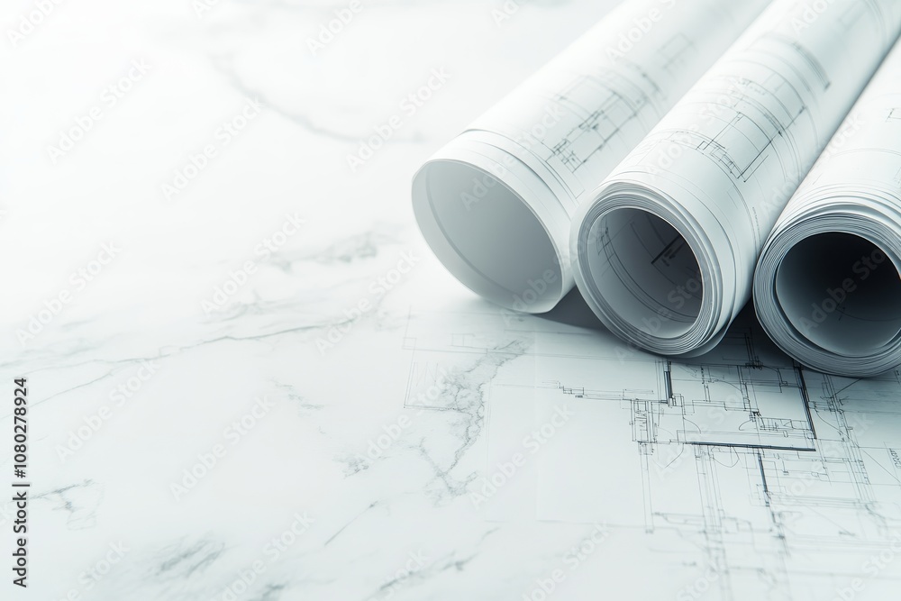 custom made wallpaper toronto digitalStylish close up of architectural blueprints and paper rolls for real estate advertising showcase