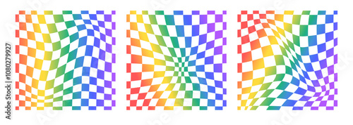 Psychedelic checkerboard rainbow