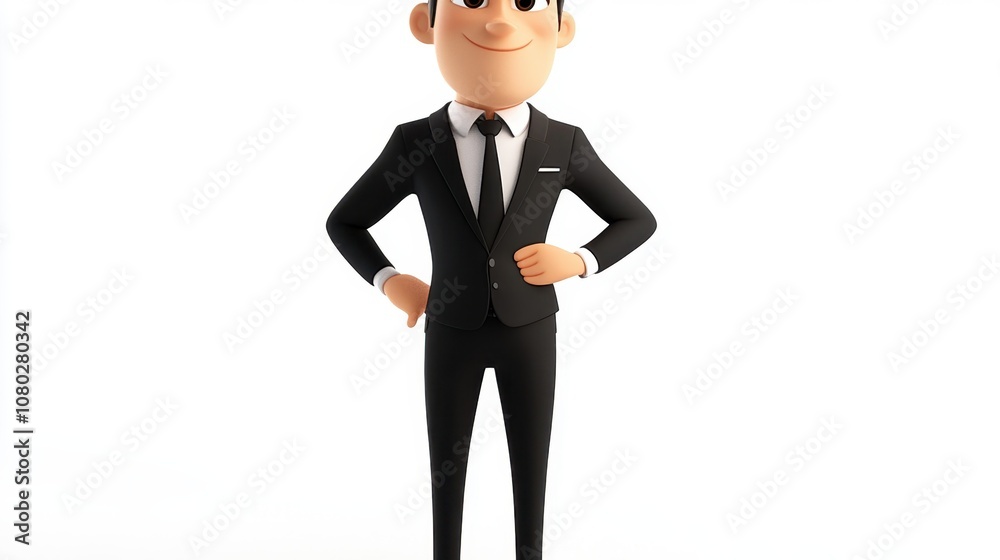 Animated Character in Black Suit Animated Character in Black Suit