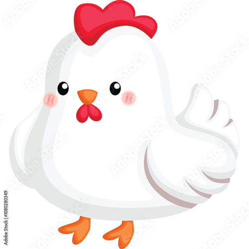 a vector of a cute chicken