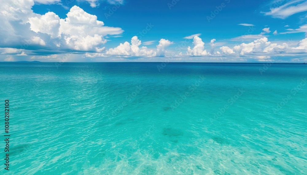 blue water with a few clouds in the sky turquoise ocean blue water with a few clouds in the sky turquoise ocean