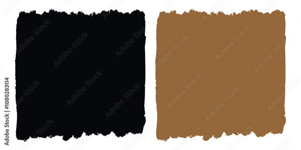 Grunge brush vector set. Rough edges paper illustration. Jagged text box clip art. Chalk paint artsy. Freehand black and brown brushstroke pattern. Paintbrush drawing on white. Acrylic marker pen Grunge brush vector set. Rough edges paper illustration. Jagged text box clip art. Chalk paint artsy. Freehand black and brown brushstroke pattern. Paintbrush drawing on white. Acrylic marker pen