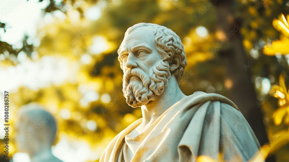 A white marble statue of Socrates, the ancient greek philosopher A white marble statue of Socrates, the ancient greek philosopher