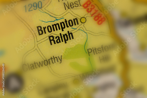 Brompton Ralph, Devon, England, United Kingdom atlas local map town and district plan name tilt-shift photo