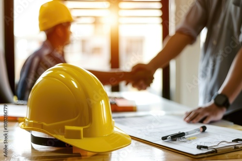 Construction Agreement: Handshake and Hard Hat