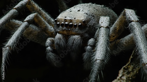 Close-up of spider in dark environment	