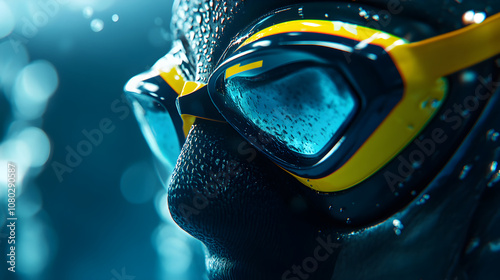 Professional Sports Swimsuit with Anti-Fog Goggles for Competitive Aquatic Athletes