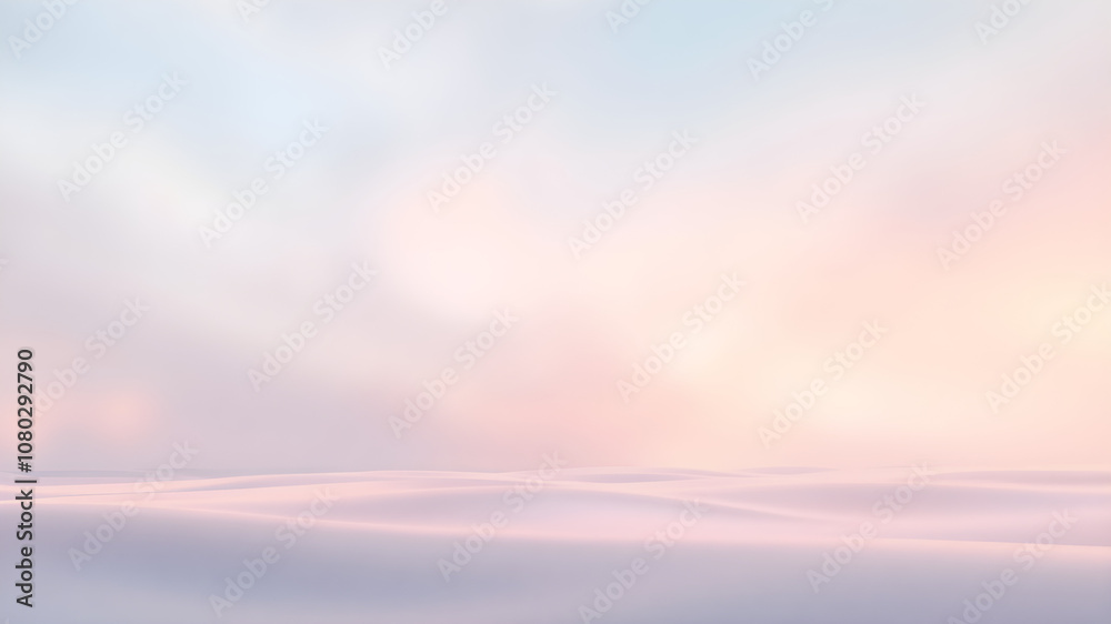 Obraz premium A tranquil background with soft peach, light lavender, and sky blue, creating a peaceful flow across a matte and shiny surface.