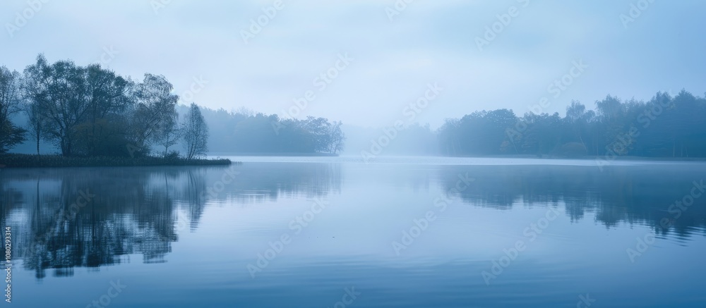 Misty Morning Lake Landscape Misty Morning Lake Landscape