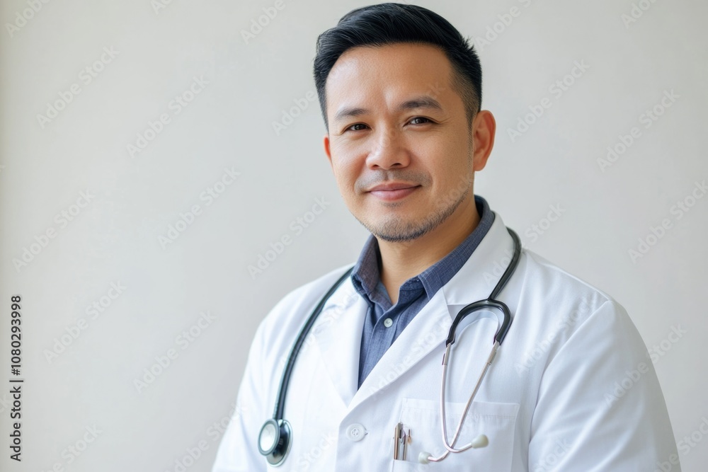 A doctor examining a patient with a stethoscope, conveying professionalism and care A doctor examining a patient with a stethoscope, conveying professionalism and care