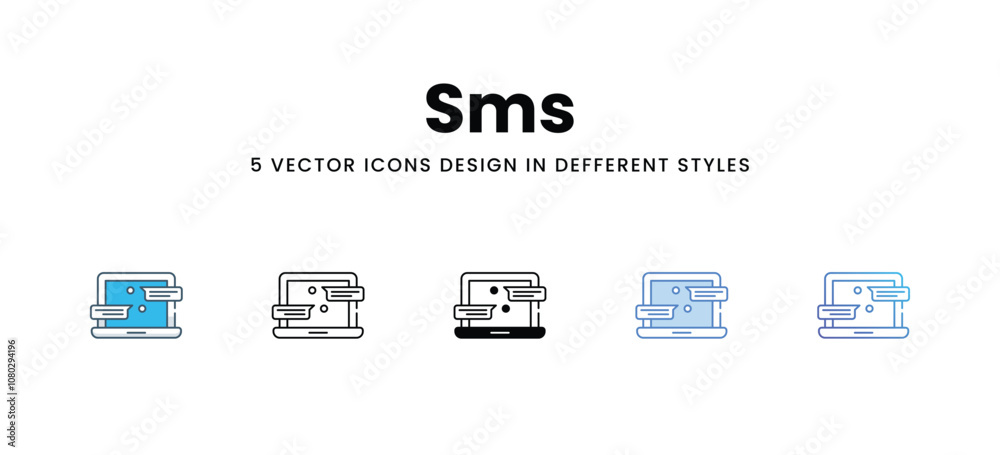 Sms vector icons different style vector stock illustration Sms vector icons different style vector stock illustration