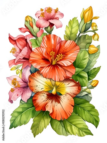 Marvel of Peru Watercolor Flower Nature Art