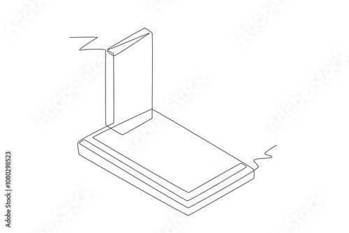 Grave. Funeral concept one-line drawing