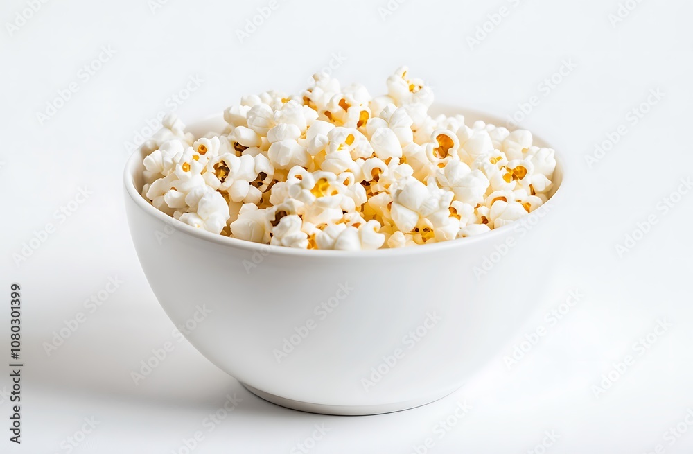bowl of delicious popcorn isolated on a white background bowl of delicious popcorn isolated on a white background
