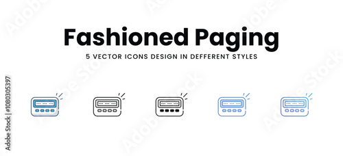 Fashioned Paging vector icons different style vector stock illustration