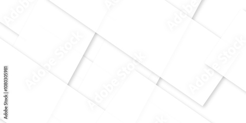 Modern white and gray technology concept diamond triangle geometric line background. Creative design with white boxes and 3d white rectangle business card. soft shadows as pattern, top view. squares.
