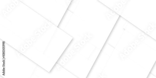 Modern white and gray technology concept diamond triangle geometric line background. Creative design with white boxes and 3d white rectangle business card. soft shadows as pattern, top view. squares.