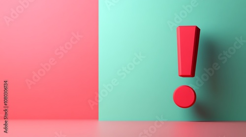 Wallpaper Mural A red exclamation mark against a pink and blue background. Torontodigital.ca