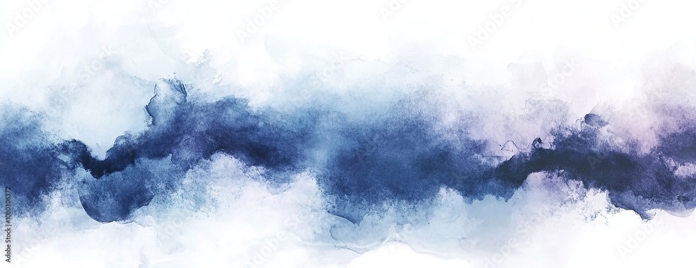 Fototapeta premium Flowing Purple and Blue Watercolor Ink Abstract. 